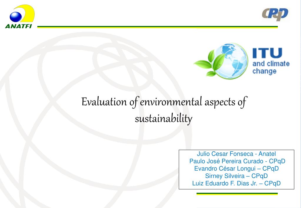 PPT - Evaluation of environmental aspects of sustainability PowerPoint ...