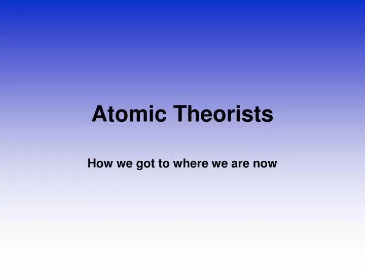 atomic theorists n.