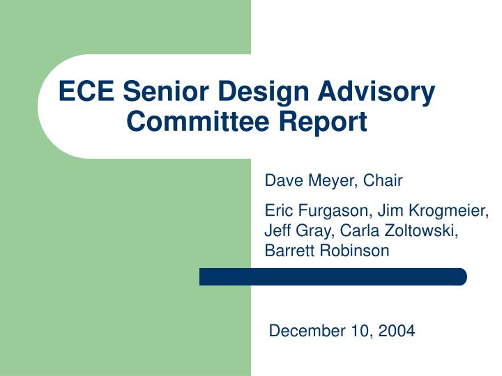 ece senior design advisory committee report n.