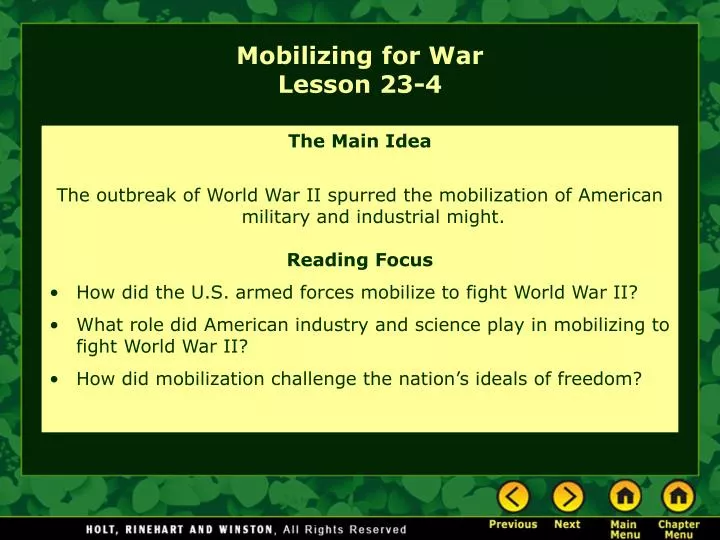 mobilizing for war lesson 23 4 n.