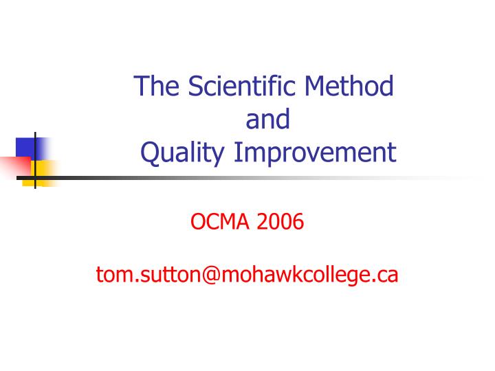 the scientific method and quality improvement n.
