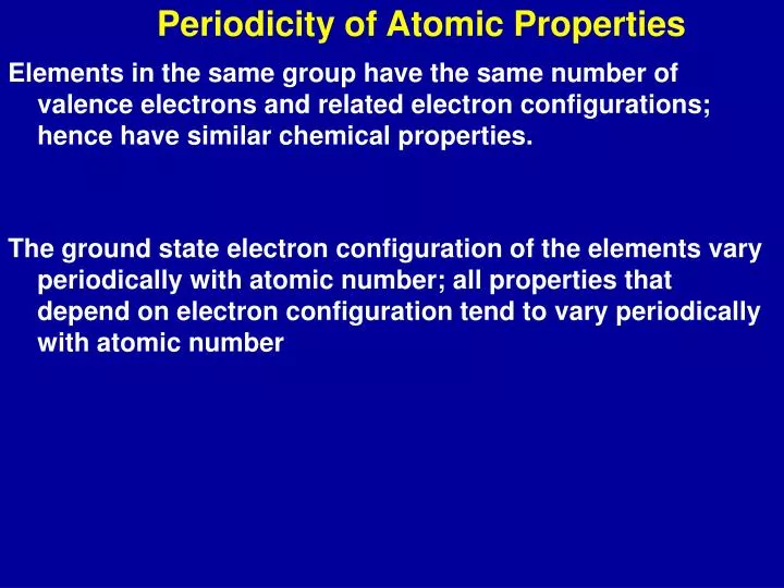 periodicity of atomic properties n.