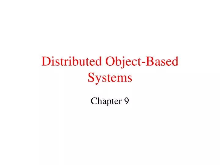distributed object based systems n.