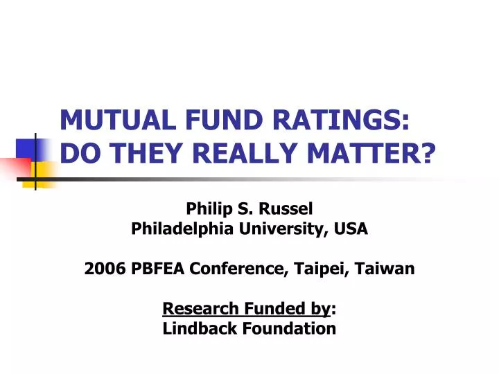mutual fund ratings do they really matter n.