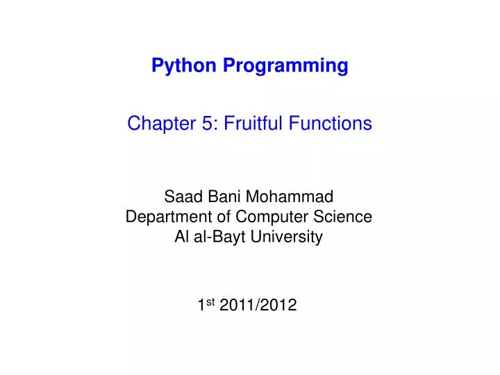 PPT - Python Programming PowerPoint Presentation, free download - ID:453886