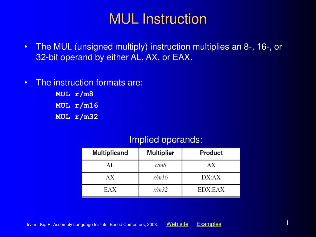 PPT - MUL Instruction PowerPoint Presentation, free download - ID:454267