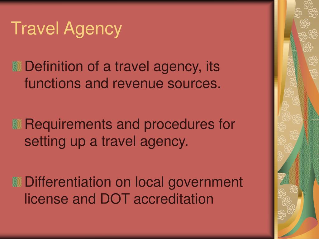 definition of a travel agency business