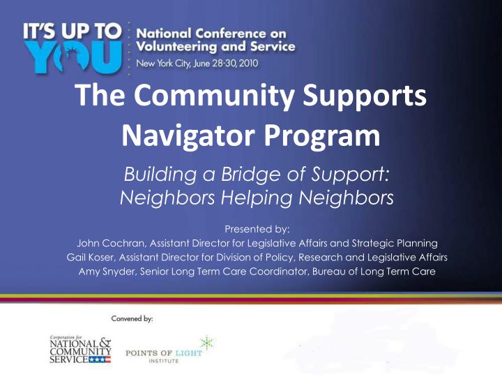 the community supports navigator program n.