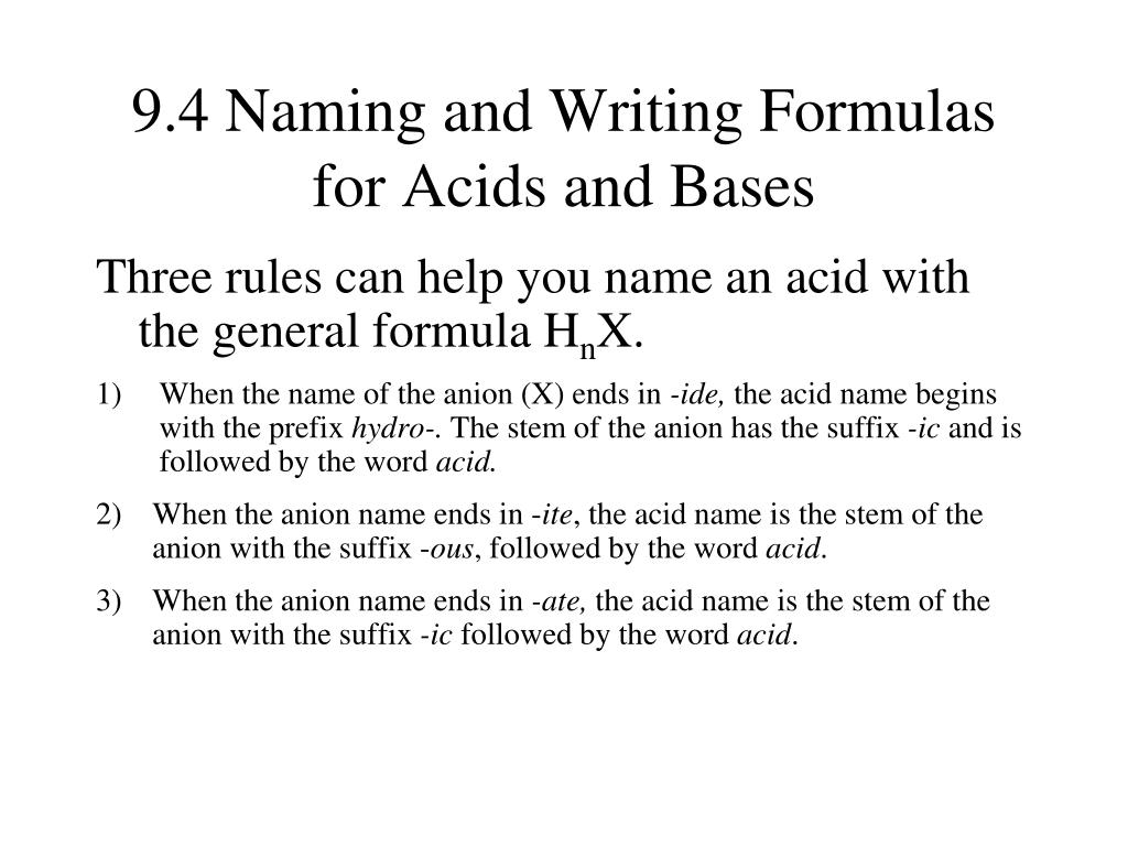 PPT Chapter 9 Chemical Names and Formulas PowerPoint
