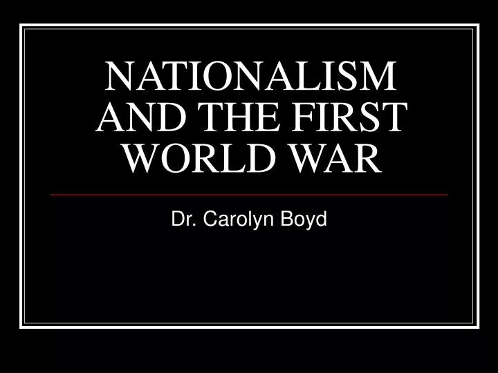 nationalism and the first world war n.