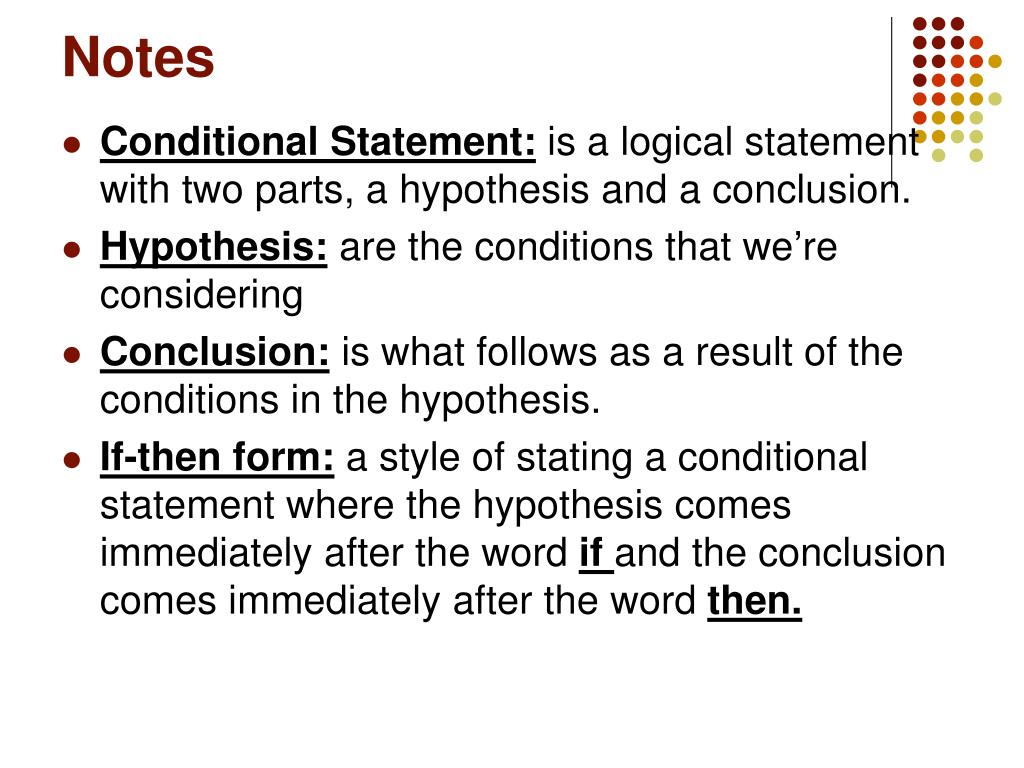 conditional statement hypothesis