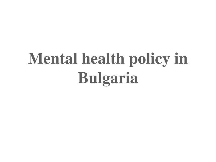 mental health policy