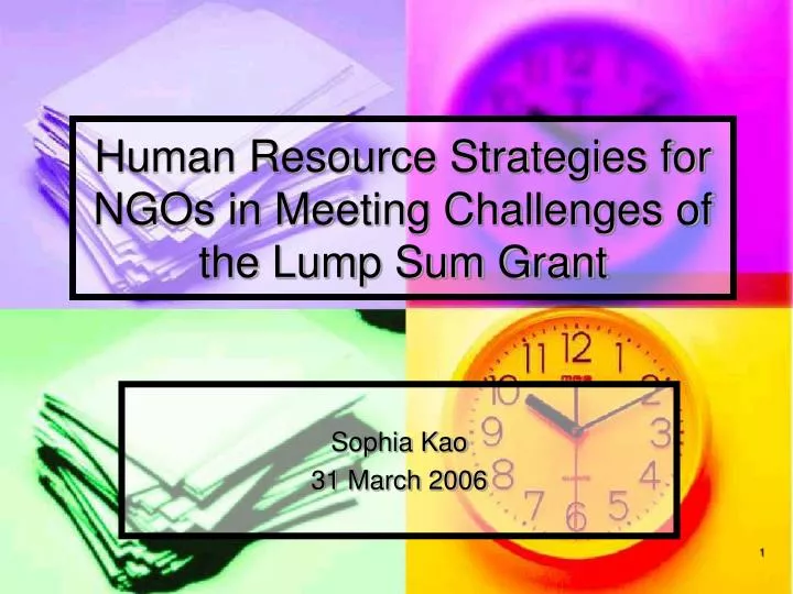 human resource strategies for ngos in meeting challenges of the lump sum grant n.