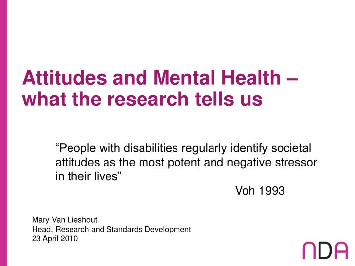 attitudes and mental health what the research tells us n.