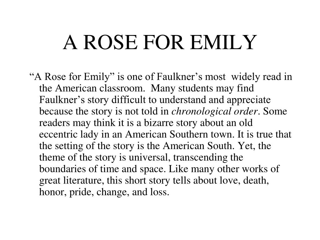 very short summary of a rose for emily