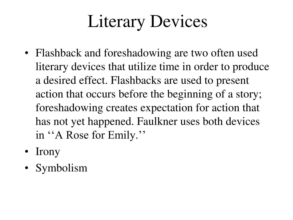 literary devices in a rose for emily