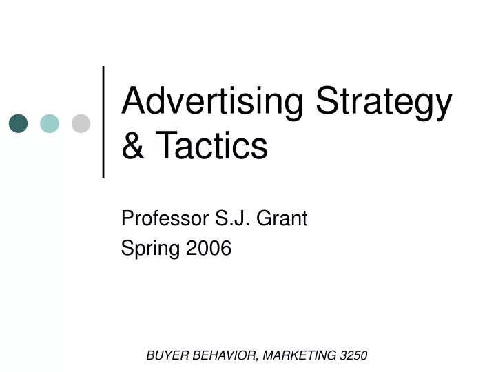 advertising strategy tactics n.