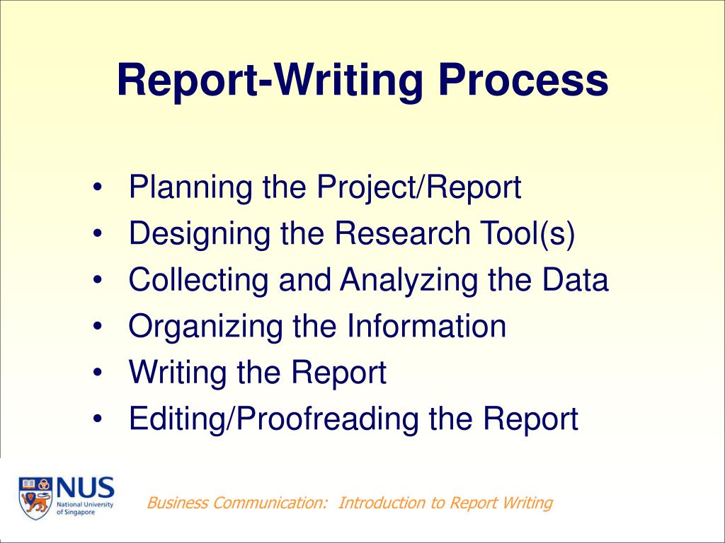 how to write a report steps