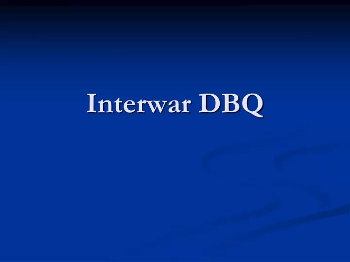 interwar dbq n.