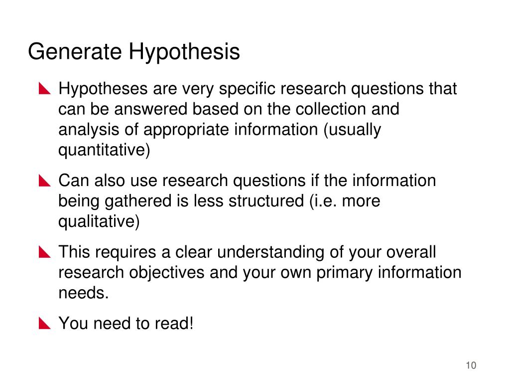 generating a research hypothesis
