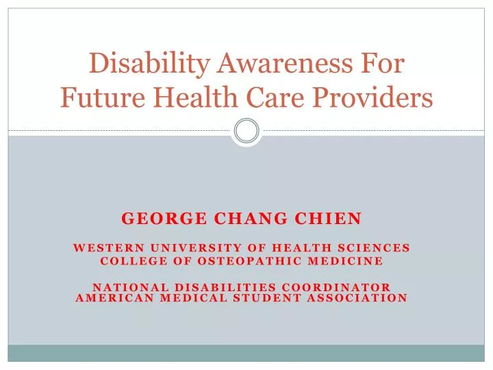 disability awareness for future health care providers n.
