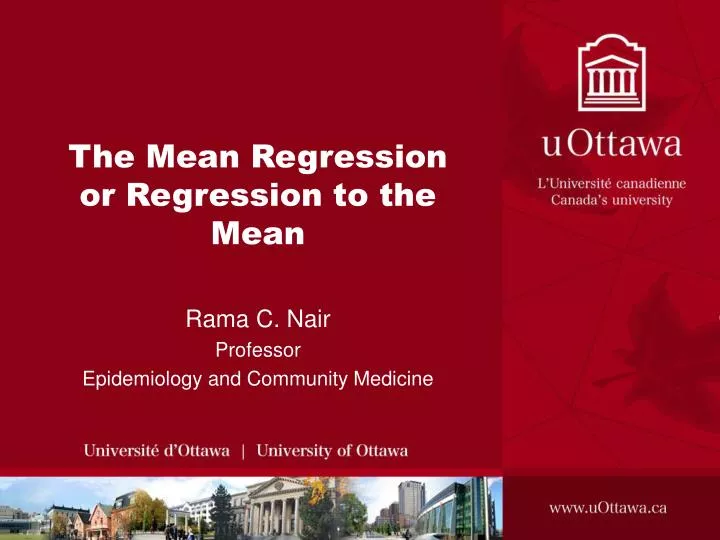 the mean regression or regression to the mean n.