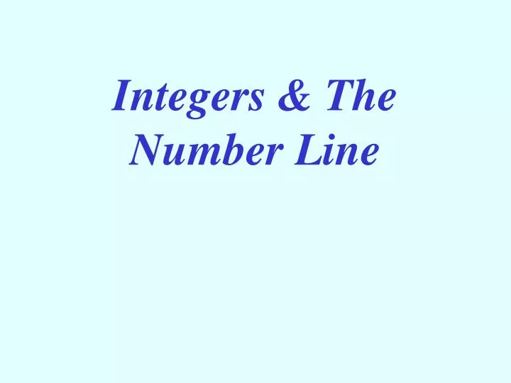 integers the number line n.