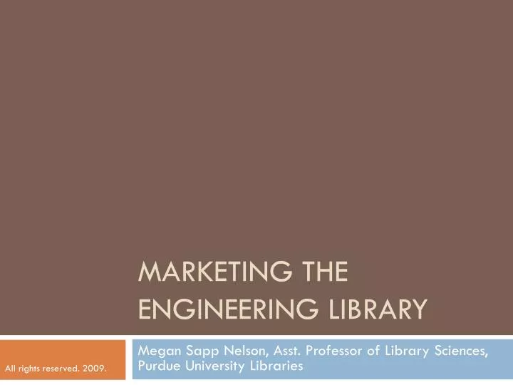 marketing the engineering library n.