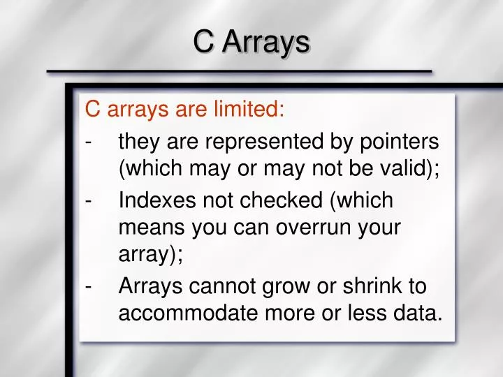 PPT - C Arrays PowerPoint Presentation, free download - ID:461879