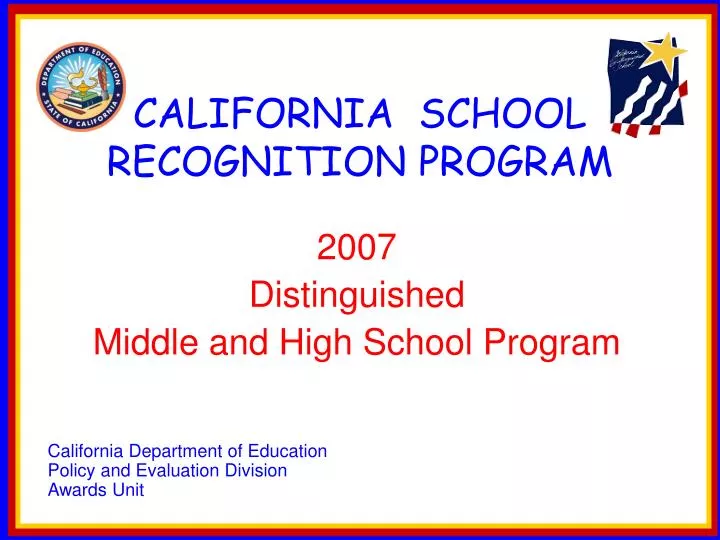 california school recognition program n.
