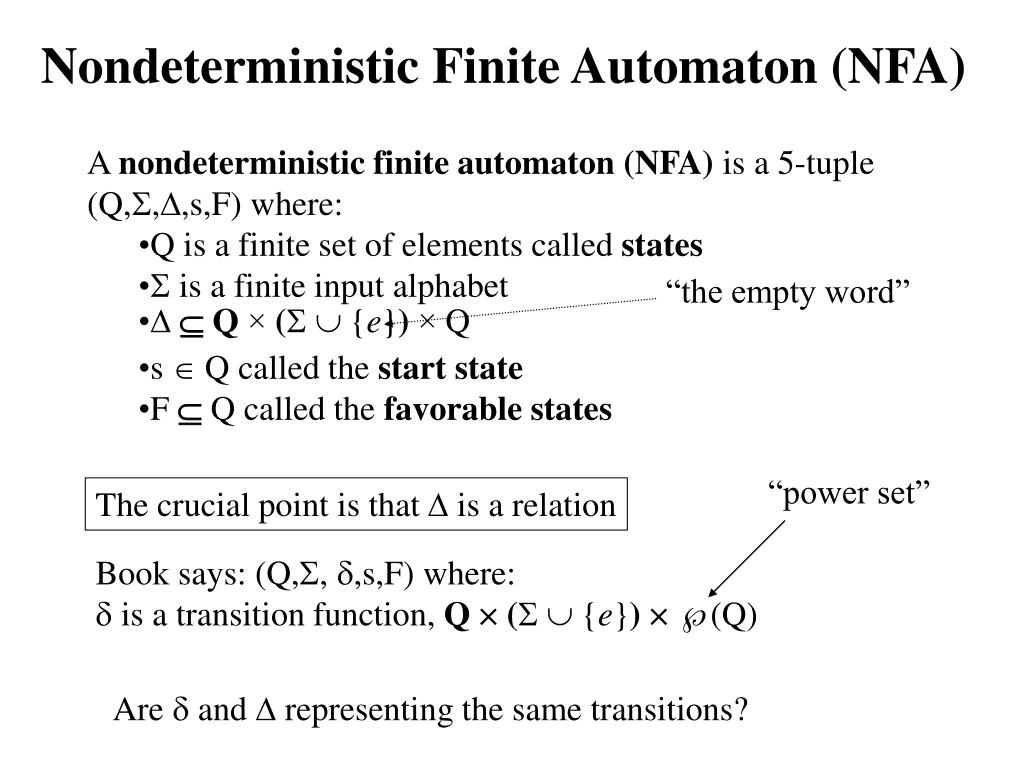 PPT - Nondeterministic Finite Automata (NFAs) PowerPoint Presentation ...