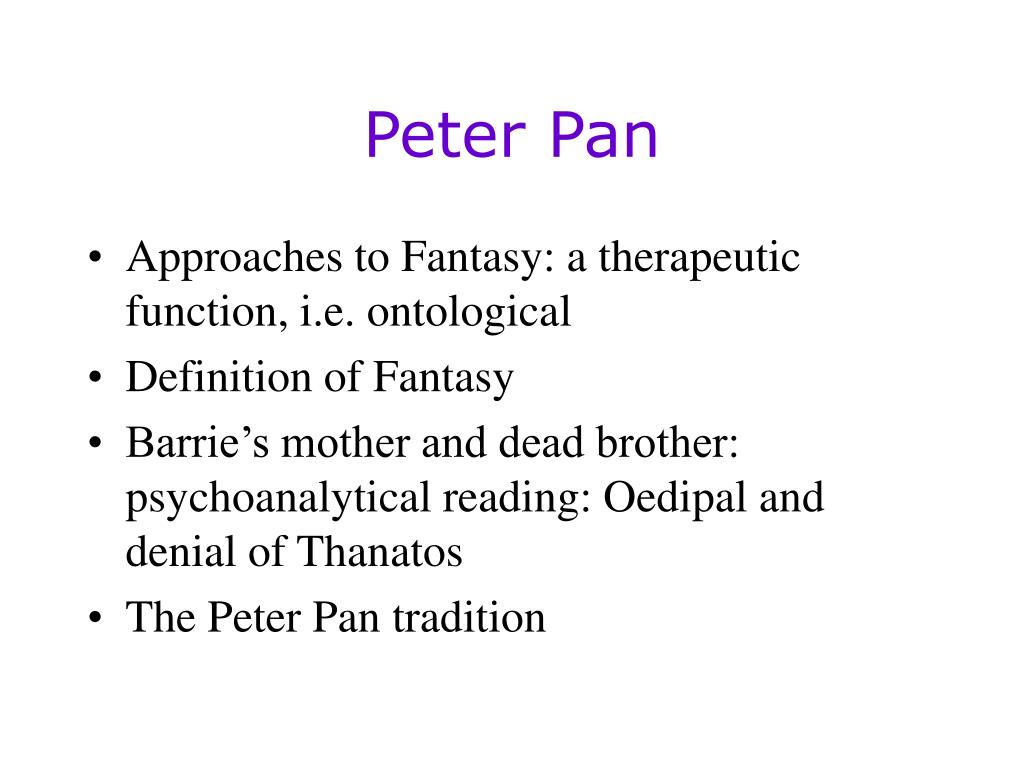 Peter pan syndrome narcissism