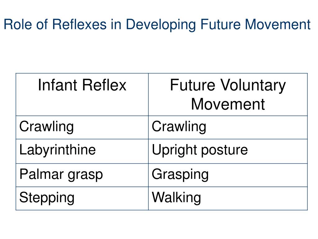 Infant Reflexes Chart