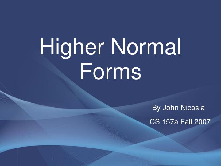 higher normal forms n.