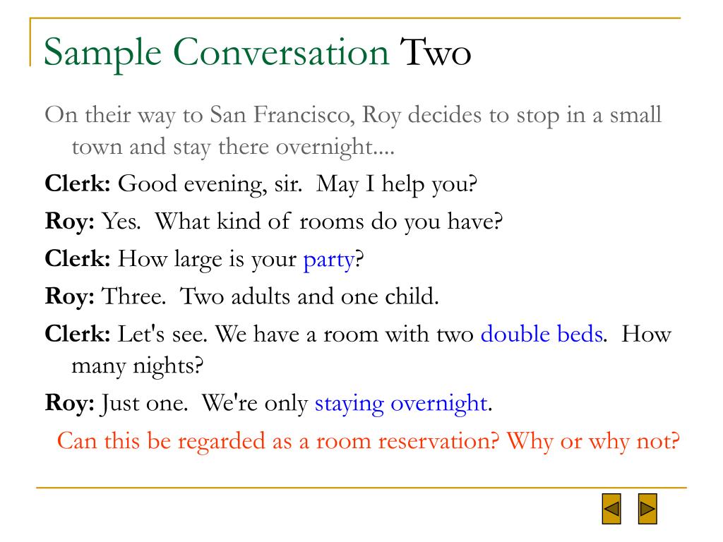presentation conversation example
