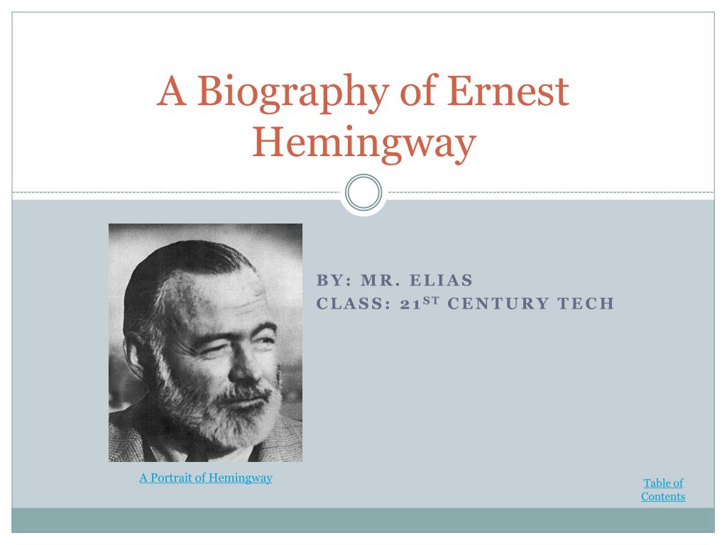 Ernest hemingway презентация