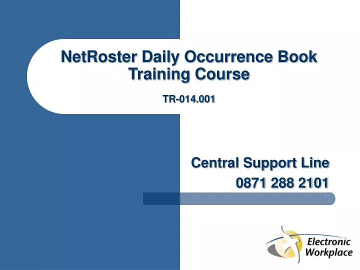 netroster daily occurrence book training course tr 014 001 n.