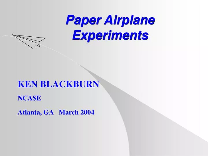 paper airplane experiments n.