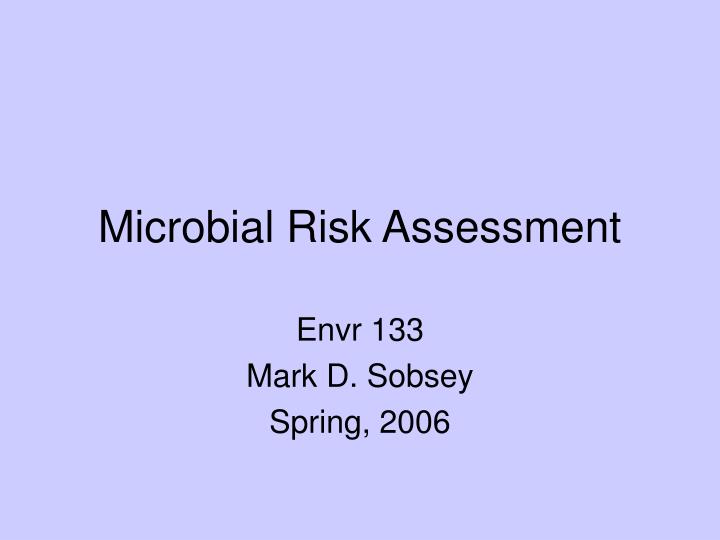 microbial risk assessment n.