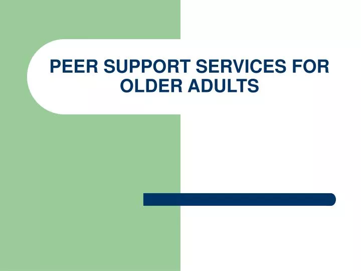 peer support services for older adults n.