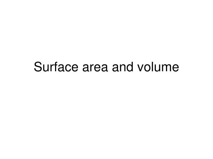 surface area and volume n.