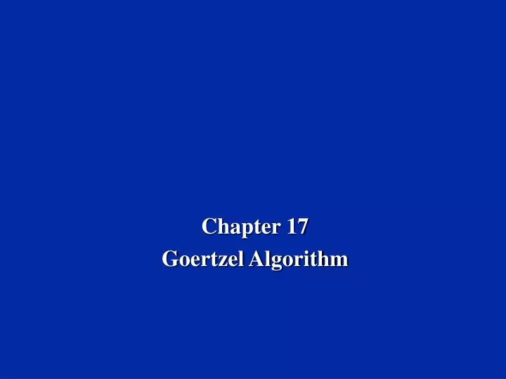 chapter 17 goertzel algorithm n.