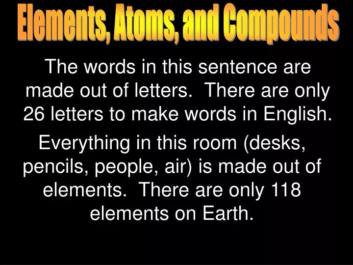 PPT The Words In This Sentence Are Made Out Of Letters There Are Only 26 Letters To Make 