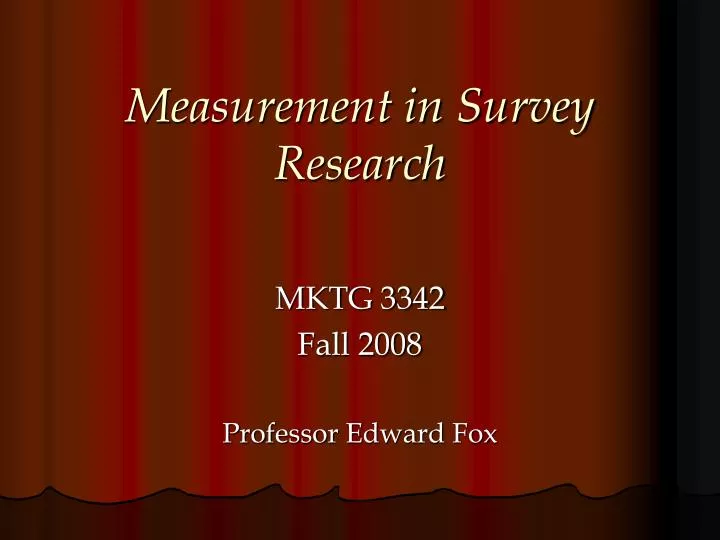 measurement in survey research n.