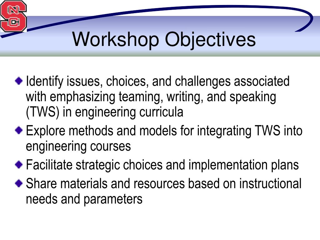 research workshop objectives