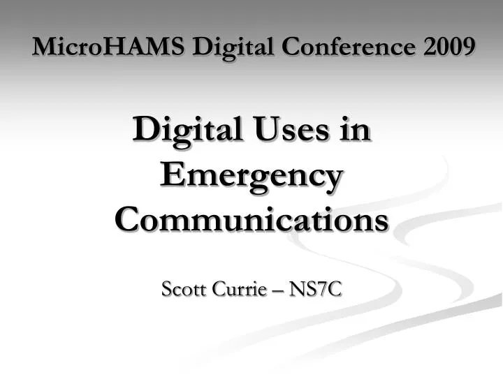 digital uses in emergency communications n.