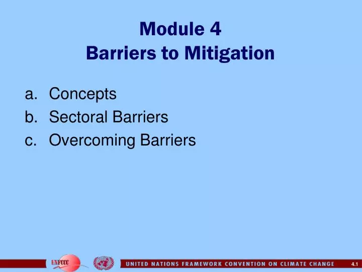 module 4 barriers to mitigation n.