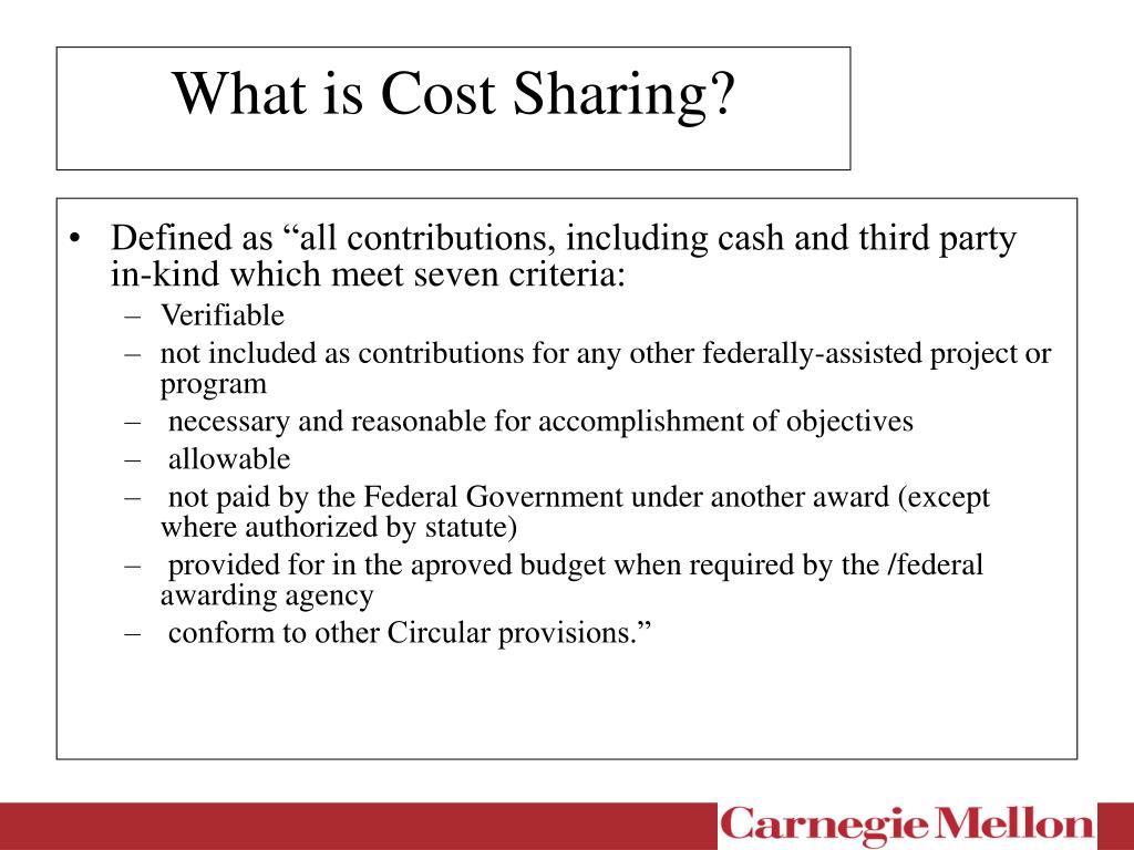 cost sharing meaning in education