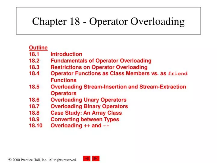PPT - Chapter 18 - Operator Overloading PowerPoint Presentation, free ...