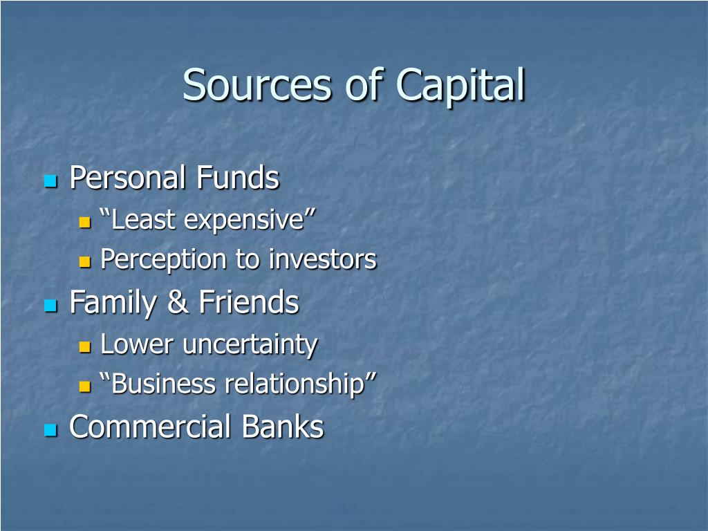 sources and uses of capital business plan